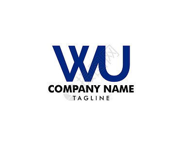 初始字母 Wu 徽标模板设计插图商业字体白色黑色奢华艺术品牌公司营销背景图片