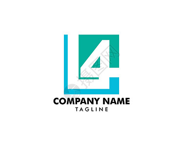 初始字母 L4 徽标模板设计团体创新品牌标识团队互联网商业徽章营销错误背景图片