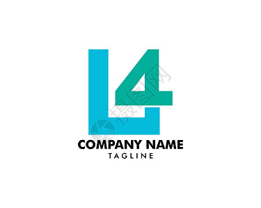 初始字母 L4 徽标模板设计徽章互联网网络俱乐部创新数字营销公司错误团队背景图片
