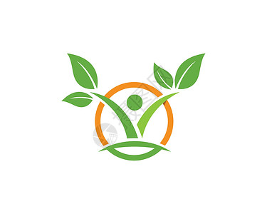 绿色水瓶标志健康生命标准运动商业身体叶子字母创造力绿色自由生态医疗插画
