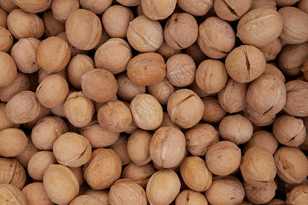 坚果农场圆壳中胡桃的顶端视图季节坚果收成背景食物养分市场小吃核心核桃仁背景