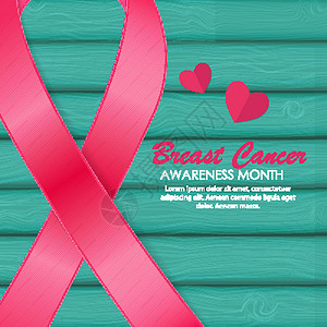 乳腺癌意识粉红丝带矢量图粉色胸部组织疾病插图生存药品徽章生活医疗背景图片