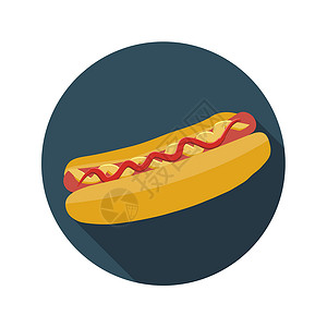 番茄酱矢量图平面设计概念热狗矢量图和长长的影子笔记绘画大车贮存数据食物界面商业数字化探索设计图片