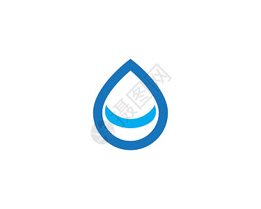 水滴标志模板商业公司白色液体创造力生态雨滴插图蓝色背景图片