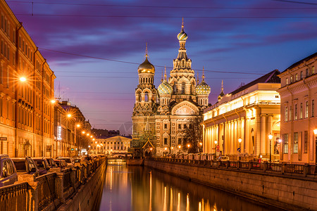 俄罗斯圣彼得堡基督复活教会救世主在血流成血上求救吸引力文化纪念碑旅行照明建筑基督天空圆顶宗教背景图片