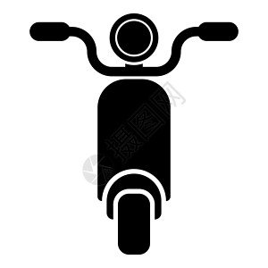 轻便摩托车摩托车电动自行车图标黑色矢量插图平面样式图像背景图片