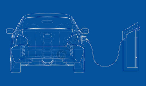 电动汽车充电站 电动汽车插头活力绘画收费环境杂交种电缆电池车辆驾驶插画