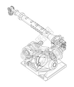 工业机械臂 韦克托技术蓝图生产工厂机器动力学自动化科学机器人引擎背景图片