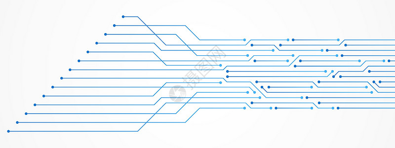 抽象技术背景蓝色电路板图案微芯片电源线插图硬件工程电子互联网处理器主板母板一体化科学图片