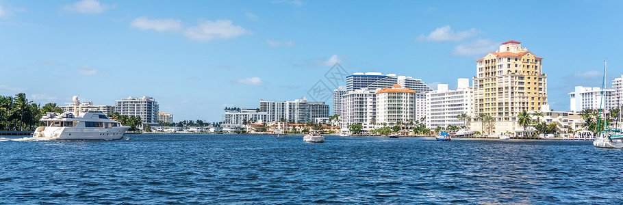 2019年9月20日 来自运河的劳德代尔堡天线全景异国城市海洋公寓住房热带建筑假期住宅景观图片