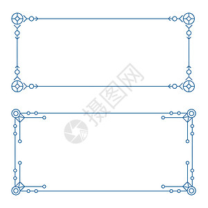 边界设防边框矢量图设计漩涡问候邀请函角落插图奢华证书艺术标签横幅插画