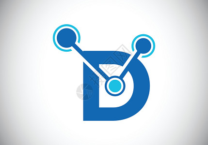 运费相关字素带有技术标志符号的首字母 D 适用于科技互联网及数据相关业务创造力标识圆圈商业坡度网络品牌工作室公司字体设计图片