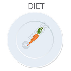 盘子里胡萝卜饮食图标 它制作图案矢量图胡椒食谱插图火炉季节洋葱桌子粮食标签香菜插画