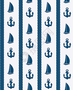 木条纹抽象海无缝图案背景 它制作图案矢量蓝色缝纫条纹艺术绳索海洋游艇浮木插图纺织品插画