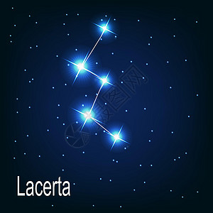 夜空中的 Lacerta 星座 它制作图案矢量高清图片