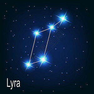 夜空中的天琴座星 它制作图案矢量设计图片