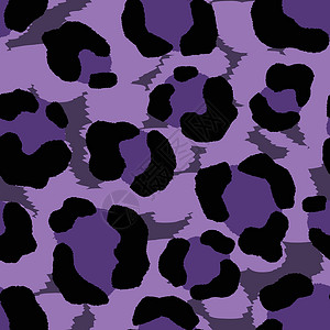 毛皮抽象的现代豹纹无缝图案 动物时尚背景 印刷卡片明信片织物纺织品的紫色和米色装饰矢量股票插图 风格化滑雪的现代装饰品插画