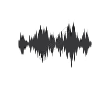 声波插画插图收音机波浪电子海浪体积波形录音机振动信号背景图片