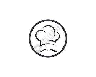厨师商标帽子厨师标志模板菜单面包盘子美食标识烹饪厨房意大利语餐厅勺子插画