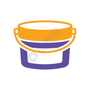 油灰塑料桶容器油漆或食物字形 ico插画