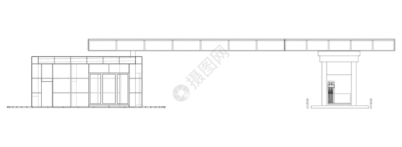 建筑带字素材加油站 矢量正字法屋顶蓝图建筑燃料横幅字法气体柴油机汽油插图插画