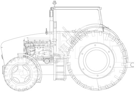 阿拉斯法克农用拖拉机概念 韦克托蓝图车轮字法机械农场插图车辆收割机收获小麦插画