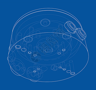 抽象行业对象概念 韦克托蓝图机器加工技术圆柱元素制造业草图装置轮廓背景图片