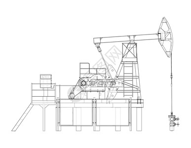 石油工程石油开采的工业设备 韦克托管道汽油油田活力井口绘画钻头燃料力量抽油机设计图片