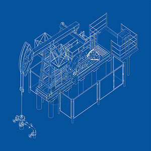 石油开采的工业设备 韦克托勘探技术汽油力量钻孔井口工程活力生产草图设计图片