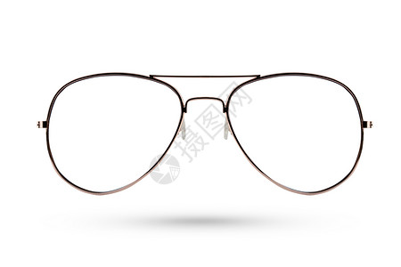 复古圆形眼镜时装眼镜风格的金属结构 孤立在白色背景上背景