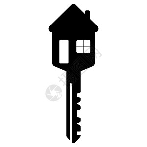 通往家铁轨房子钥匙形状像房子 有窗户和门矢量钥匙 通往幸福家庭生活的家设计图片
