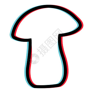大球盖菇具有两个多层的魔法蘑菇的符号致幻蘑菇的矢量标志魔术立体效果插画