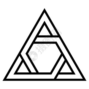 徽标三角形标志封闭系统矢量三角形与二等分线的扭曲边背景图片