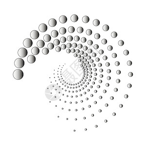 递减的圆的递减点螺旋蜗牛原木的形状设计图片