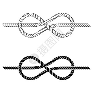 编织绳系在海结中 由蕾丝制成的矢量绳结是凝聚力的象征 紧密联系 teamwor插画