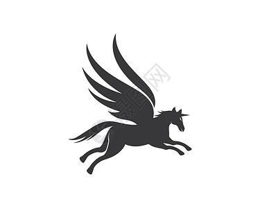 传奇标志飞马标志模板速度身份自由力量标识动物野马马术奢华神话插画