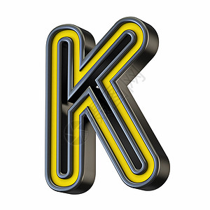 黄色黑色轮廓字体字母 K 3背景图片