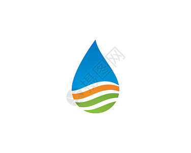 水滴标志模板生物叶子自然生态雨滴活力创造力白色公司商业背景图片