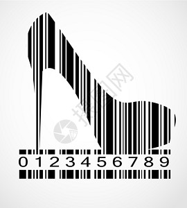 纯手工制作标签条形码鞋图像矢量它制作图案设计图片