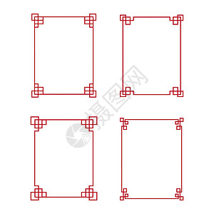 中国边境矢量图金子角落插图框架卡片新年边框装饰品文化艺术背景图片