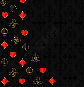 钻石王牌与卡适合设计的抽象背景 矢量图都市红色俱乐部大奖娱乐西装王牌运气闲暇艺术插画