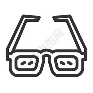 复古框架眼镜太阳镜图标设计大纲万柱插画