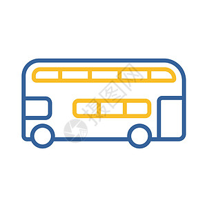 双层巴士平面矢量 ico英语城市游客红色旅行旅游车辆公共汽车插图民众背景图片