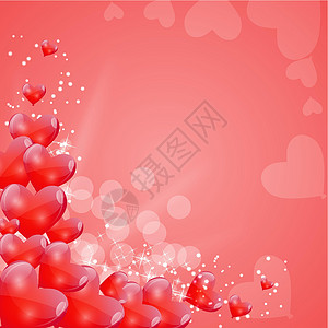 情人节卡片与心形气球矢量它制作图案插图绘画盒子创造力红色艺术礼物传单项目空白背景图片