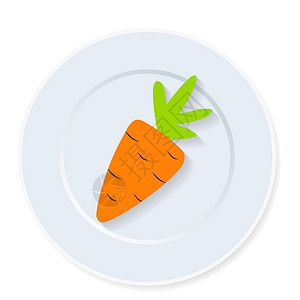 盘子里胡萝卜饮食图标 它制作图案矢量图盘子橙子插图咖啡店午餐烹饪餐厅卡片火炉菜单插画