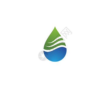 水滴标志模板液体商业生物活力雨滴生态创造力自然叶子插图背景图片