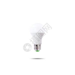 LED节能灯 螺旋帽E27230v 白色背景隔离经济环境电子工作室生态日光电气白炽灯塑料圆顶背景图片