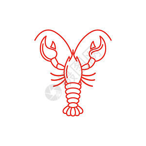 铝壳它制作图案虾矢量图标美食食物餐厅动物海上生活橙子海鲜标识元素海虾插画
