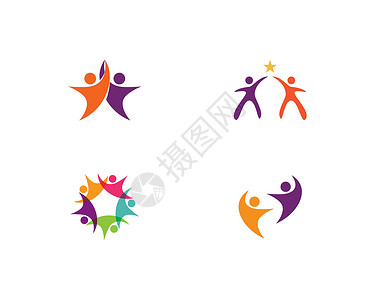 社区社区护理Logo模板合伙社会家庭商业会议友谊团队公司生活世界背景图片