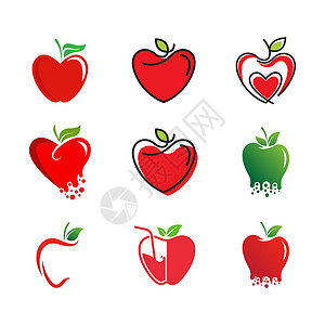 健康苹果矢量设计 ico餐厅叶子水果杂货店饮食标签插图果汁食物生态背景图片